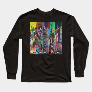 New York City Abstract Painting 857 Long Sleeve T-Shirt